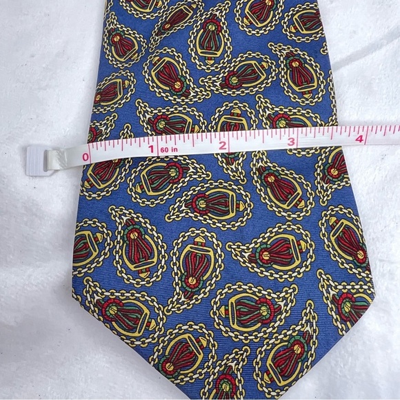 HUGO BOSS Silk Tie - Luxe Chain Print in Cobalt Blue - Picture 6 of 7